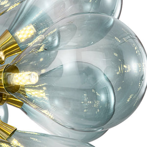 LightFixturesUSA - 18 - Light Cluster Gradual Blue Glass Globe Bubble Chandelier - Chandelier - Gradual Blue - 