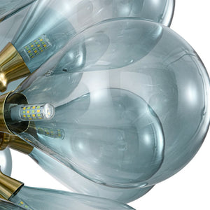 LightFixturesUSA - 18 - Light Cluster Gradual Blue Glass Globe Bubble Chandelier - Chandelier - Gradual Blue - 