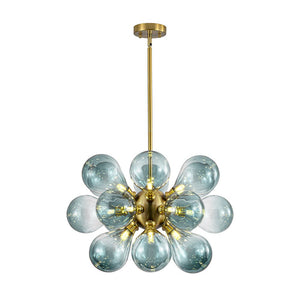 LightFixturesUSA - 18 - Light Cluster Gradual Blue Glass Globe Bubble Chandelier - Chandelier - Gradual Blue - 