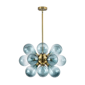LightFixturesUSA - 18 - Light Cluster Gradual Blue Glass Globe Bubble Chandelier - Chandelier - Gradual Blue - 