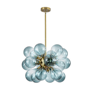 LightFixturesUSA - 18 - Light Cluster Gradual Blue Glass Globe Bubble Chandelier - Chandelier - Gradual Blue - 