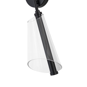 LightFixturesUSA - 2 - Light Dimmable LED Up Down Conical Vanity Wall Sconce - Wall Sconce - Black - 2 Packs - 