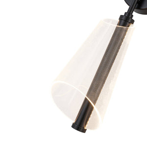 LightFixturesUSA - 2 - Light Dimmable LED Up Down Conical Vanity Wall Sconce - Wall Sconce - Black - 2 Packs - 