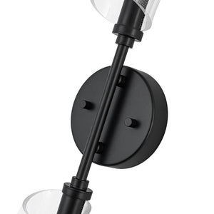 LightFixturesUSA - 2 - Light Dimmable LED Up Down Conical Vanity Wall Sconce - Wall Sconce - Black - 2 Packs - 