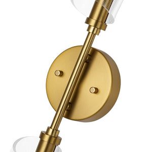 LightFixturesUSA - 2 - Light Dimmable LED Up Down Conical Vanity Wall Sconce - Wall Sconce - Brass - 2 Packs - 