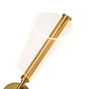 LightFixturesUSA - 2 - Light Dimmable LED Up Down Conical Vanity Wall Sconce - Wall Sconce - Brass - 2 Packs - 