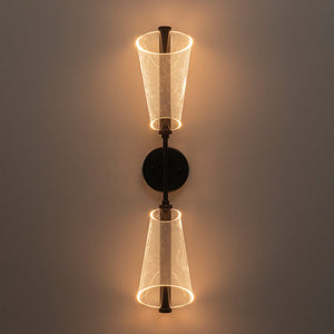 LightFixturesUSA - 2 - Light Dimmable LED Up Down Conical Vanity Wall Sconce - Wall Sconce - Brass - 2 Packs - 