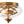LightFixturesUSA - 2 - light Hammered Glass Flush Mount Ceiling Light - Ceiling Light - 2 - Lt - Gold - Clear Glass