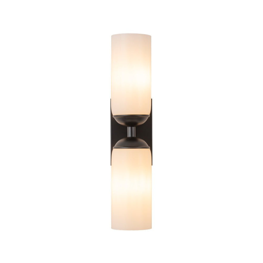 LightFixturesUSA - 2 - Light Milky White Glass Cylinder Vanity Wall Sconce - Wall Sconce - 2 Packs - 