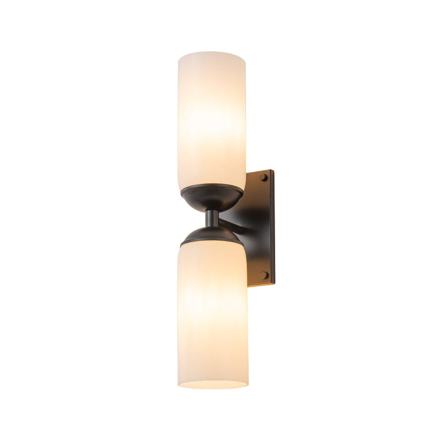 LightFixturesUSA - 2 - Light Milky White Glass Cylinder Vanity Wall Sconce - Wall Sconce - 2 Packs - 