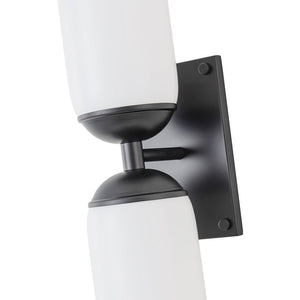 LightFixturesUSA - 2 - Light Milky White Glass Cylinder Vanity Wall Sconce - Wall Sconce - 2 Packs - 