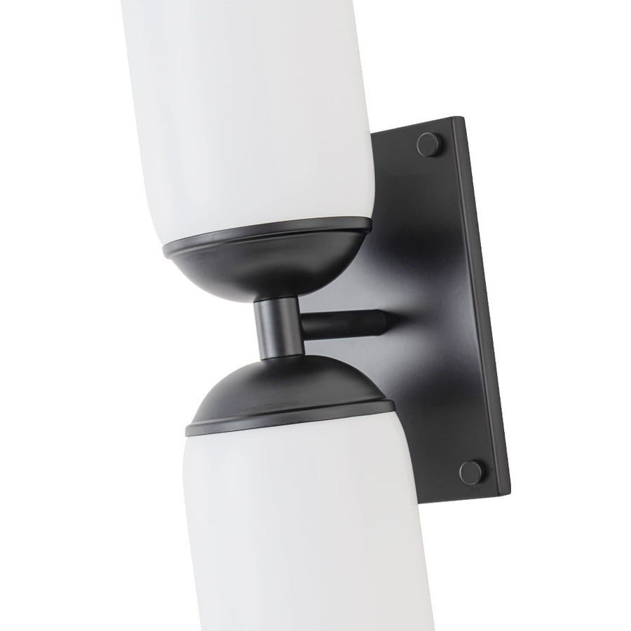 LightFixturesUSA - 2 - Light Milky White Glass Cylinder Vanity Wall Sconce - Wall Sconce - 2 Packs - 