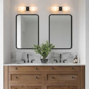 LightFixturesUSA - 2 - Light Milky White Glass Cylinder Vanity Wall Sconce - Wall Sconce - 2 Packs - 