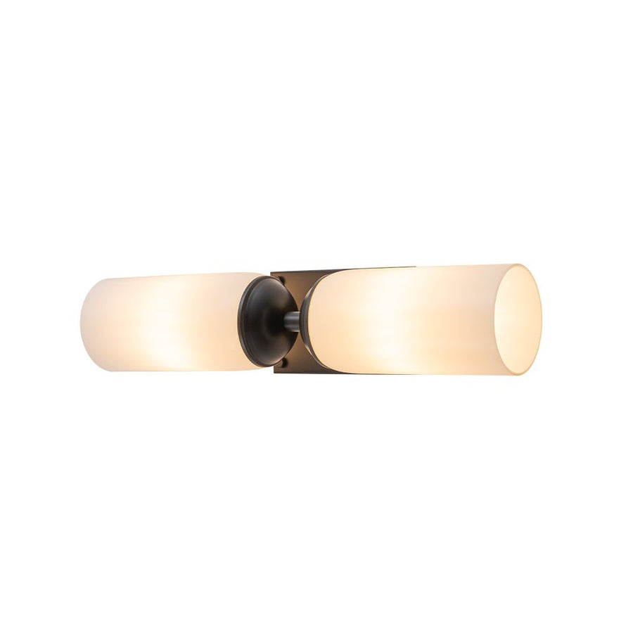 LightFixturesUSA - 2 - Light Milky White Glass Cylinder Vanity Wall Sconce - Wall Sconce - 2 Packs - 