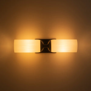 LightFixturesUSA - 2 - Light Milky White Glass Cylinder Vanity Wall Sconce - Wall Sconce - 2 Packs - 