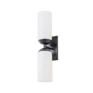 LightFixturesUSA - 2 - Light Milky White Glass Cylinder Vanity Wall Sconce - Wall Sconce - 2 Packs - 