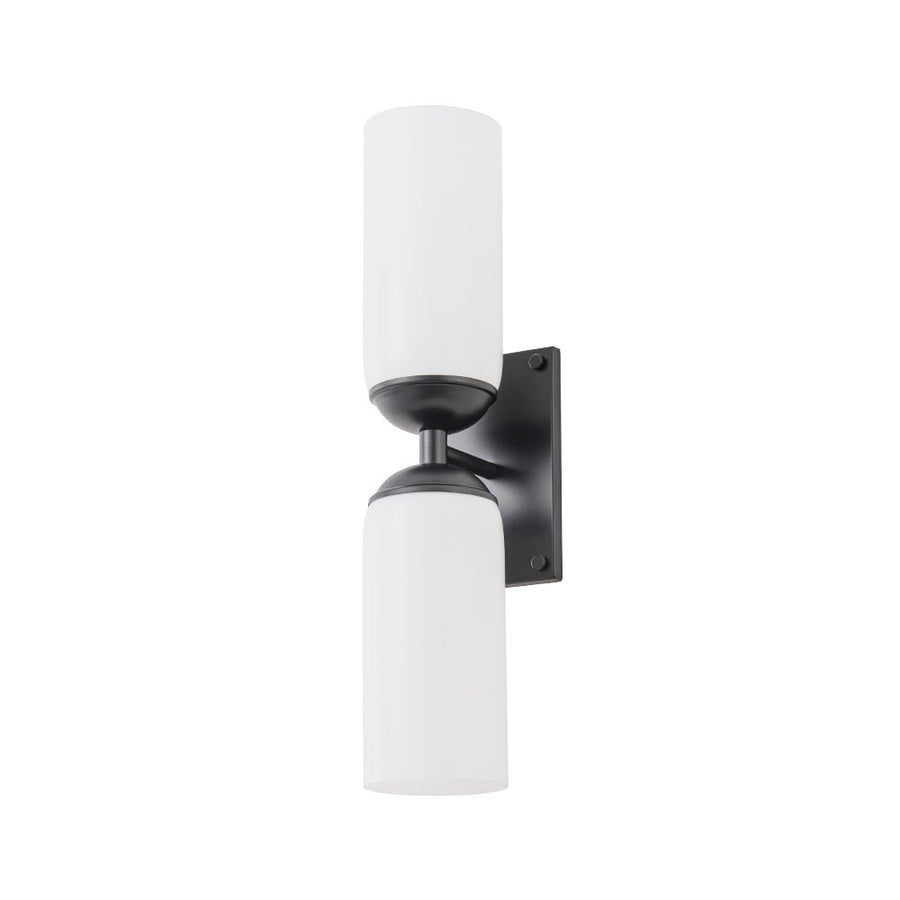 LightFixturesUSA - 2 - Light Milky White Glass Cylinder Vanity Wall Sconce - Wall Sconce - 2 Packs - 
