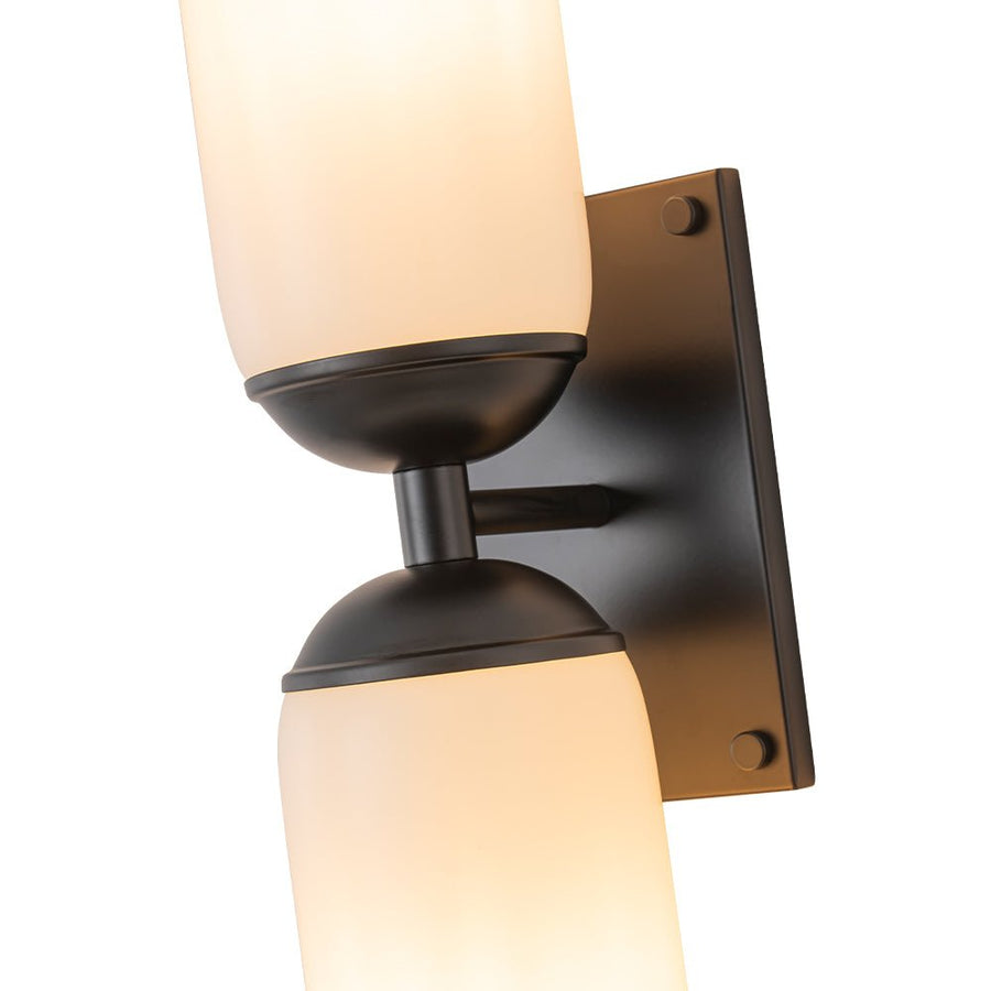 LightFixturesUSA - 2 - Light Milky White Glass Cylinder Vanity Wall Sconce - Wall Sconce - 2 Packs - 