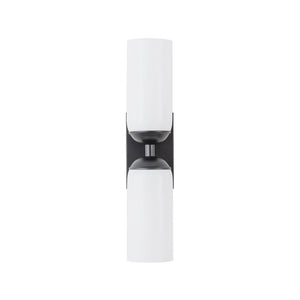 LightFixturesUSA - 2 - Light Milky White Glass Cylinder Vanity Wall Sconce - Wall Sconce - 2 Packs - 
