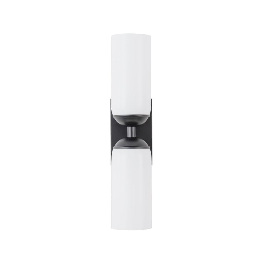 LightFixturesUSA - 2 - Light Milky White Glass Cylinder Vanity Wall Sconce - Wall Sconce - 2 Packs - 