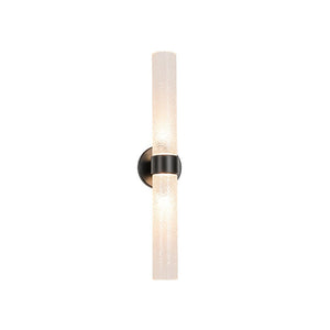 LightFixturesUSA-2-Light Rippled Glass Linear Tube LED Vanity Wall Sconce-Wall Sconce-2 Packs-