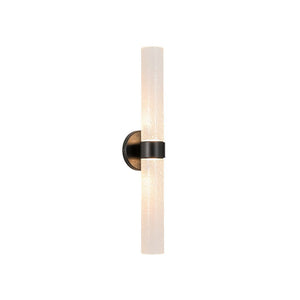 LightFixturesUSA-2-Light Rippled Glass Linear Tube LED Vanity Wall Sconce-Wall Sconce-2 Packs-