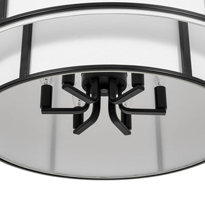 LightFixturesUSA - 2 - Tier Large White Fabric Drum Cage Chandelier - Chandelier - 28 in - 