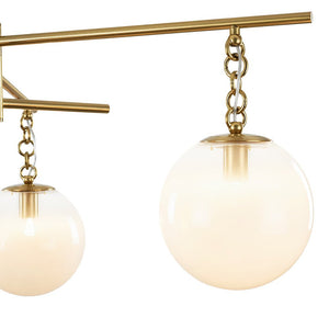 LightFixturesUSA - 3 - light Adjustable Gradual White Glass Globe Sputnik Chandelier - Chandelier - Brass - 