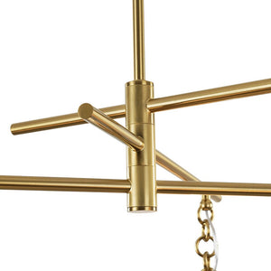 LightFixturesUSA - 3 - light Adjustable Gradual White Glass Globe Sputnik Chandelier - Chandelier - Brass - 