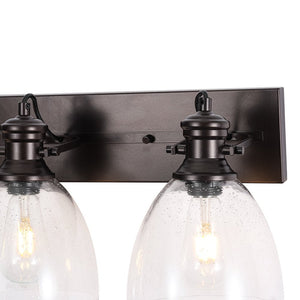 LightFixturesUSA - 3 - Light Adjustable Seeded Glass Linear Semi Flush Mount - Ceiling Light - Oil Rubbed Bronze - 