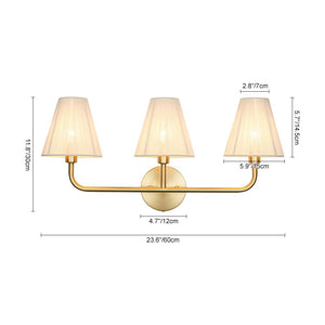 LightFixturesUSA - 3 - Light Beige Woven Thread Conical Vanity Wall Sconce - Wall Sconce - Brass - 