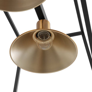 LightFixturesUSA - 3 - Light Black Brass Rectangle Cage Island Chandelier - Chandelier - Black + Brass - 