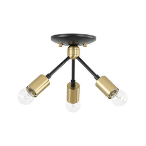 LightFixturesUSA - 3 - Light Black Brass Sputnik Semi Flush Mount - Ceiling Light - 3 - Lt - 
