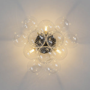 LightFixturesUSA - 3 - Light Brass Cluster Clear Glass Globe Bubble Ceiling Light - Ceiling Light - Black - 