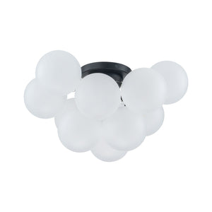 LightFixturesUSA-3-Light Brass Cluster Frosted Glass Globe Bubble Ceiling Light-Ceiling Light-Nickel (Pre-Order)-