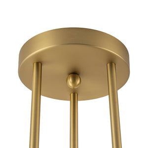 LightFixturesUSA - 3 - Light Brass Opal Glass Globe Round Ring Semi Flush Mount - Ceiling Light - Brass - 