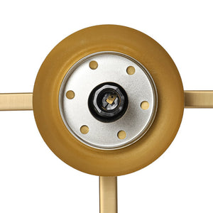 LightFixturesUSA - 3 - Light Brass Ribbed Glass Globe Vanity Wall Sconce - Wall Sconce - Brass - 