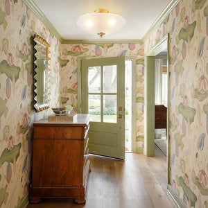 LightFixturesUSA - 3 - Light Brass Textured Glass Bowl Round Semi Flush Mount - Ceiling Light - Frosted Glass - 