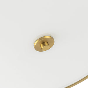 LightFixturesUSA-3-Light Brass White Fabric Drum Cage Semi Flush Mount-Ceiling Light-20 in-