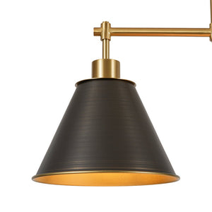 LightFixturesUSA - 3 - Light Brushed Gold Black Cone Island Chandelier - Chandelier - 39 in (Pre - Order & 2 - 3 Weeks) - 