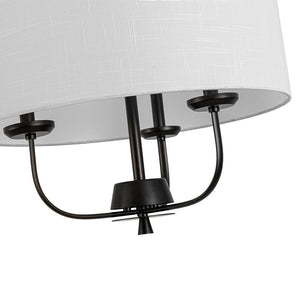 LightFixturesUSA - 3 - Light Candle Style Large Fabric Drum Cage Chandelier - Chandelier - 19.7 in - 