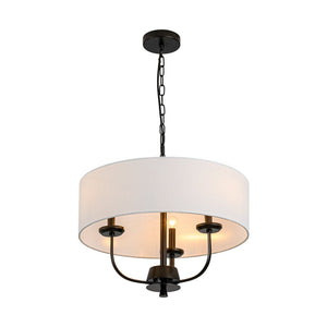 LightFixturesUSA - 3 - Light Candle Style Large Fabric Drum Cage Chandelier - Chandelier - 19.7 in - 