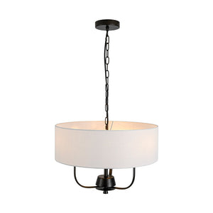 LightFixturesUSA - 3 - Light Candle Style Large Fabric Drum Cage Chandelier - Chandelier - 19.7 in - 