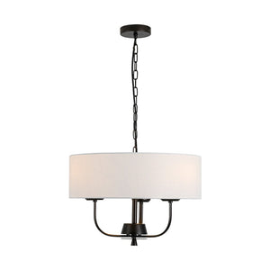 LightFixturesUSA - 3 - Light Candle Style Large Fabric Drum Cage Chandelier - Chandelier - 19.7 in - 