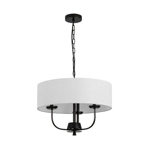 LightFixturesUSA - 3 - Light Candle Style Large Fabric Drum Cage Chandelier - Chandelier - 19.7 in - 