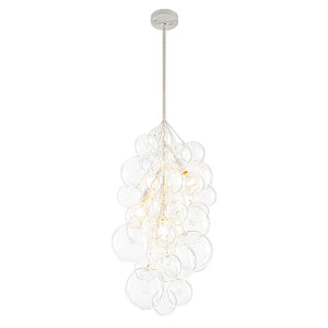 LightFixturesUSA - 3 - Light Cascade Cluster Clear Glass Bubble Chandelier - Chandelier - White - 