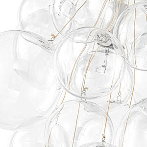 LightFixturesUSA - 3 - Light Cascade Cluster Clear Glass Bubble Chandelier - Chandelier - White - 