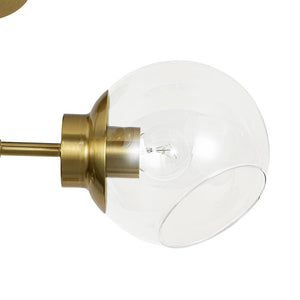 LightFixturesUSA - 3 - Light Clear Glass Globe Sputnik Semi Flush Mount - Ceiling Light - Black - 