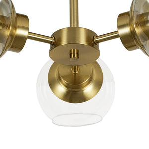 LightFixturesUSA - 3 - Light Clear Glass Globe Sputnik Semi Flush Mount - Ceiling Light - Black - 