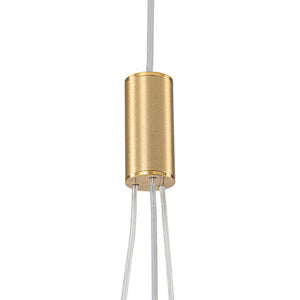 LightFixturesUSA - 3 - Light Cluster Gold Ruby Glass Globe Dimmable LED Pendant - Chandelier - Clear Glass - 